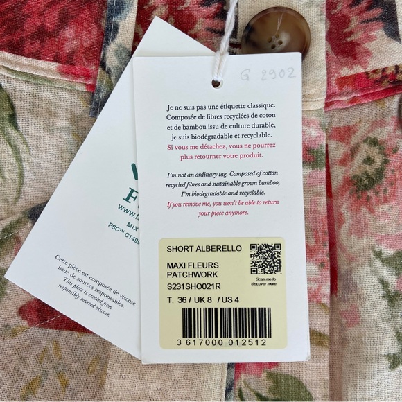 🌿|NWT| Sézane Alberello Shorts in Patchwork Flowers - Picture 6 of 11